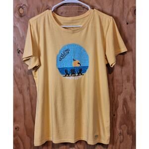 Life is Good Crusher Tee "Here Comes the Sun" Women's Medium Classic Basic Retro